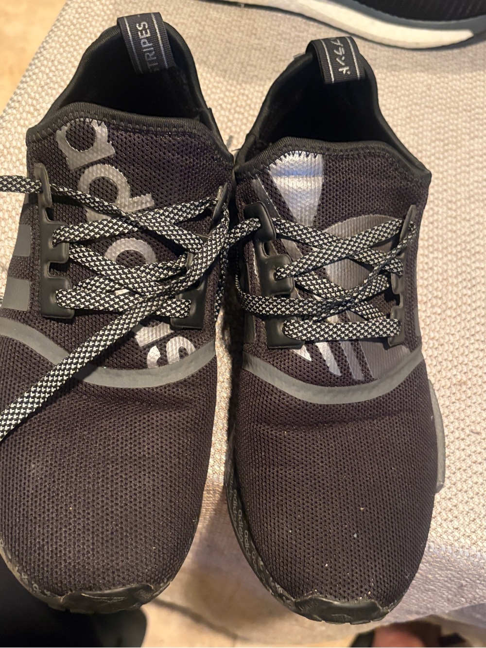 adidas Black Athletic Sneakers with Reflective Accents
